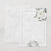 Budget blanc carte d'invitation mariage floral aqu (Devant / Derrière)