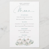 Budget Blanc Citrouille Floral Menu Mariage (Devant)