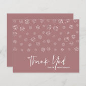 Budget Blanc Script Desert Rose Merci Cartes (Devant / Derrière)