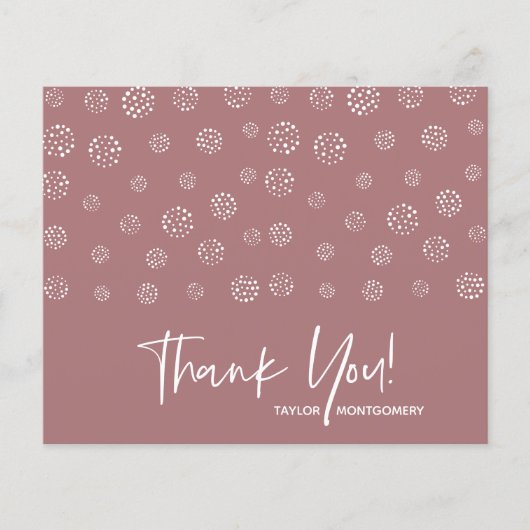 Budget Blanc Script Desert Rose Merci Cartes (Devant)