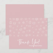 Budget Blanc Script Dusty Rose Merci Cartes (Devant / Derrière)