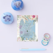 BUDGET Blau Roze Bloemige Pampas Gras Bruiloft Flyer (Enkel)