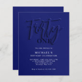 BUDGET Blauw Script Veertig 40e Volwassene Verjaar (Voorkant / Achterkant)