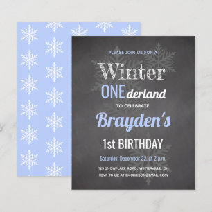 Budget Blauw Winter Onederland 1e verjaardagsuitno