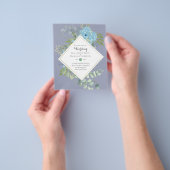 BUDGET Blauwe Bloemige Trouw Uitnodigingen Eucalyp Flyer (Hand)