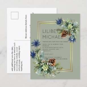 BUDGET Blauwe Distel Eucalyptus Trouw Wonderland Briefkaart