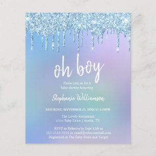  Budget Blauwe Druppelende Glitter Jongens Baby Sh