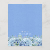 Budget Blauwe Hortensia Bloem Bruiloft Uitnodiging (Achterkant)