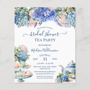 Budget Blauwe Hortensia Bruiloft Thee QR code