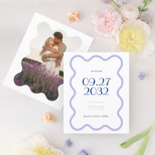 BUDGET Blauwe Lavendel Wave Scallop Foto Bruiloft