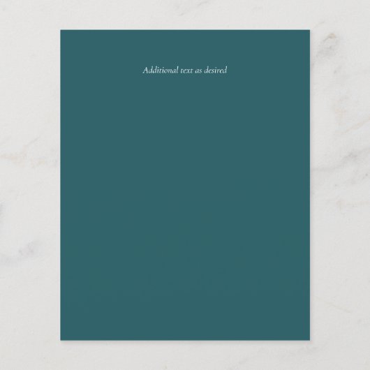 BUDGET Blauwgroen blauwe hades bruiloft uitnodigen (Achterkant)