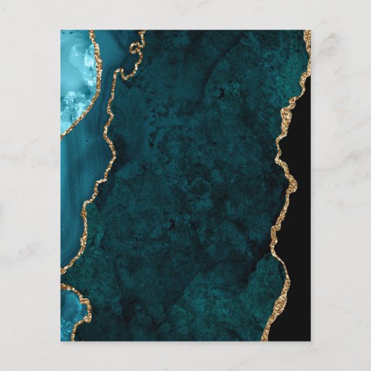 Budget Blauwgroen Blue Agate QR-code bruiloft Uitn (Achterkant)