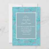 Budget Blauwgroen Blue Waterverf Design Wedding In Kaart (Voorkant)