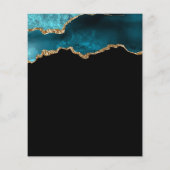 Budget Blauwgroen Gold Agate 60th Birthday Invitat (Achterkant)