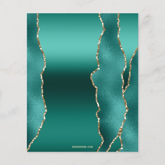 Budget Blauwgroen Gold Corporate Party-uitnodiging (Achterkant)