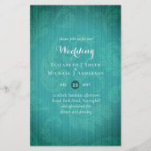 BUDGET Blauwgroen Mystique Wedding Invite (Voorkant)