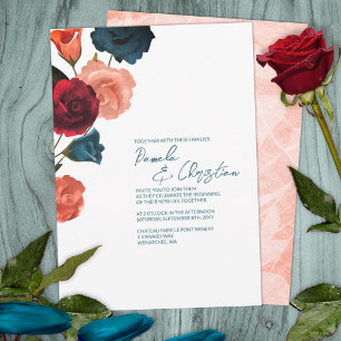 Budget Blauwgroen, Red, Sangria Rozen Weddenschap Kaart