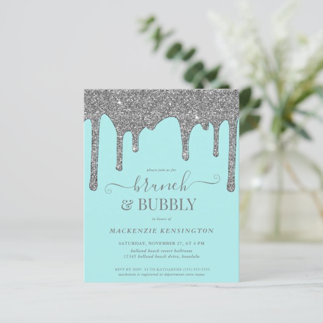 Budget Blauwgroen Silver Glitter Strijdt Brunch Bu (Staand voorkant)