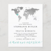 Budget Blauwgroen Silver Map Destination Wedding I (Voorkant)