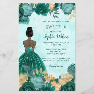 Budget Blauwgroen Turquoise Gold Princess Sweet 16