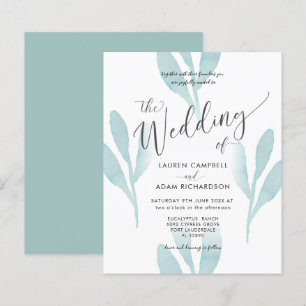 Budget Blauwgroen Waterverf Foliage Weddenschap