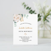 BUDGET Bloeddag florale eucalyptusuitnodiging (Staand voorkant)