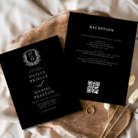 Budget Bloem Crest Monogram Huwelijk QR Code