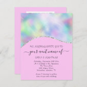 Budget Bloem QR Code Roze Holografische Golven (Voorkant / Achterkant)