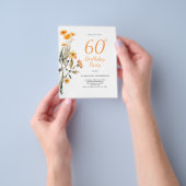 Budget bloem wilde bloem 60ste verjaardagsuitnodig flyer (Hand)