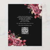 Budget Bloemen Bourgogne QR Code Quinceanera Flyer (Achterkant)