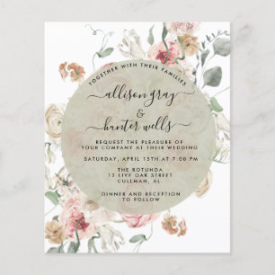 Budget Bloemen Bruiloft Uitnodiging   Annabeth Fly Flyer