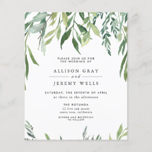 Budget Bloemen Bruiloft Uitnodiging Flyer