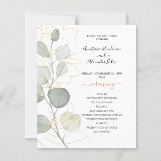 Budget bloemen bruiloftsprogramma kaart.