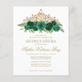 Budget Bloemen Emerald Green Tiara Quinceañera Flyer (Voorkant)