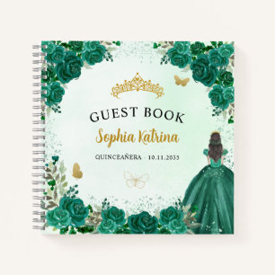 Budget Bloemen Groen Prinses Quinceanera Gastenboe Notitieboek