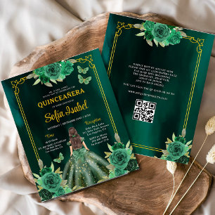 Budget Bloemen Groene Jurk QR Code Quinceanera
