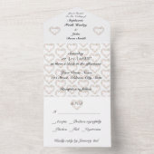 Budget Bloemen Hartjes Alles-in-één Trouw Uitnodig All In One Uitnodiging (Binnen)