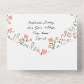 Budget Bloemen Hartjes Alles-in-één Trouw Uitnodig All In One Uitnodiging (Achterkant)