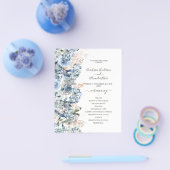 Budget bloemen-huwelijksprogramma kaart. flyer (Enkel)