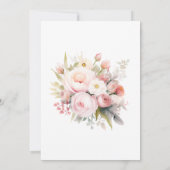 Budget Bloemen Roze Huwelijk Kaart (Achterkant)