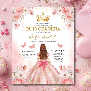 Budget Bloemen Roze Tweetalig Spaans Quinceanera