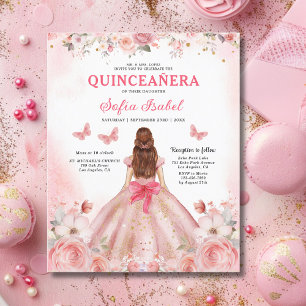 Budget Bloemen Roze Tweetalig Spaans Quinceanera