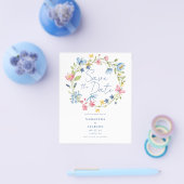 Budget Bloemen Waterverf Bruiloft Save The Date Flyer (Enkel)