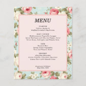 Budget  Bloemen Wedding Menu Kaart (Voorkant)
