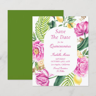 Budget Bloemige Quinceañera Save The Dates