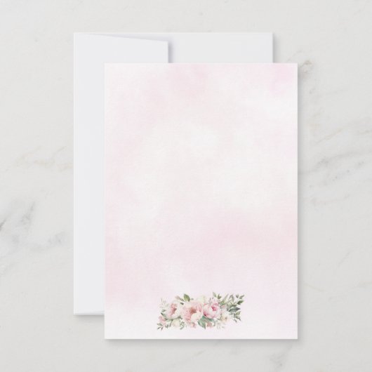 Budget Blozend Roze Bloemenkleed Prinsessenjurk Qu Notitiekaartje (Achterkant)