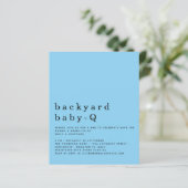Budget Blue Backyard Baby Q BBQ Shower Invite (Staand voorkant)