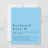 Budget Blue Backyard Baby Q BBQ Shower Invite (Voorkant)