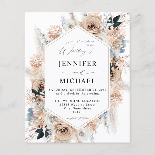 Budget Blue & Beige Boho Floral Wedding (Voorkant)