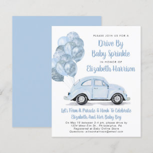 Budget Blue Car Drive bij uitnodiging van Baby Spr
